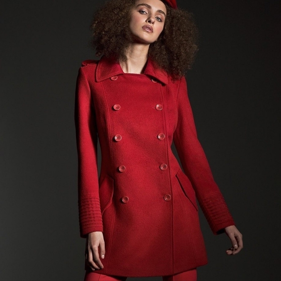 Sentaler Red Wool Coat - Picture 14 of 15